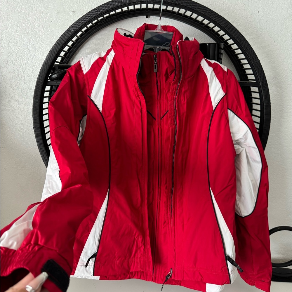 Women's Red and White Jacket